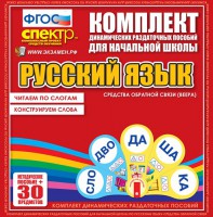 Динамические раздаточные пособия. Русский язык (веера). Читаем по слогам (слоги из двух букв). Конструируем слова (слоги из двух и трех букв). - fgospostavki.ru - Москва