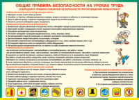 Таблица "Общие правила безопасности на уроках труда" (100х140 сантиметров, винил) - fgospostavki.ru - Москва