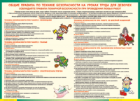 Таблица "Правила безопасности на уроках труда для девочек" (100х140 сантиметров, винил) - fgospostavki.ru - Москва