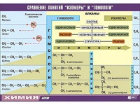 Таблица демонстрационная "Сравнение понятий изомер и гомолог" (винил 70x100) - fgospostavki.ru - Москва
