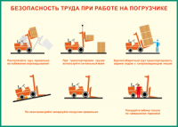 Таблица "Безопасность труда при работе на погрузчике" (100х140 сантиметров, винил) - fgospostavki.ru - Москва