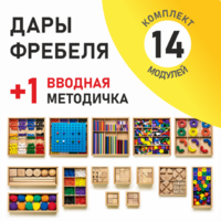 Игровой набор Дары Фребеля 14 модулей с методическим пособием (1 книга) - fgospostavki.ru - Москва