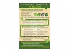 Стенд "Правила выполнения лабораторных работ по биологии" Вариант 1 - fgospostavki.ru - Москва