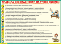 Таблица "Правила безопасности на уроке физики" (100х140 сантиметров, винил) - fgospostavki.ru - Москва