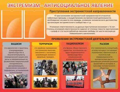 Стенд "Экстремизм-антисоциальное явление" - fgospostavki.ru - Москва