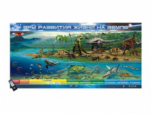 Интерактивный электрифицированный стенд "Эры развития жизни на Земле" адаптивный, с сенсорным пультом управления и планшетом со шрифтом Брайля - fgospostavki.ru - Москва