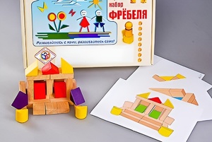 Игровой набор Фребеля "Конструктор деревянный без соединений-4" (Серия "Эксперимент") - fgospostavki.ru - Москва