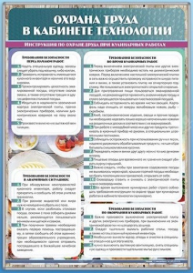 Стенд "Охрана труда в кабинете технологии" - fgospostavki.ru - Москва