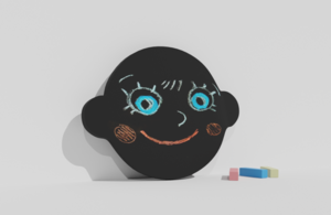 Фигурная грифельная меловая доска на тему эмоций - fgospostavki.ru - Москва