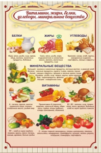 Стенд "Витамины, жиры, белки" - fgospostavki.ru - Москва