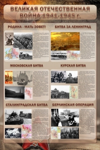 Стенд "Великая Отечественная война" (битвы) - fgospostavki.ru - Москва