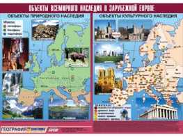 Таблица демонстрационная "Объекты всемирного наследия в Зарубежной Европе" (винил 100*140) - fgospostavki.ru - Москва