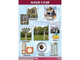 Таблица демонстрационная "Наблюдение за погодой" (винил 100*140) - fgospostavki.ru - Москва