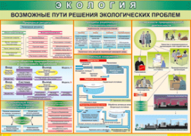 Таблица "Возможные пути решения экологических проблем" (100х140 сантиметров, винил) - fgospostavki.ru - Москва