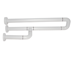 Поручень неоткидной трёхопорный с антибактериальным покрытием (белый) - fgospostavki.ru - Москва