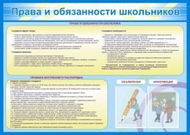 Стенд "Права и обязанности школьников" - fgospostavki.ru - Москва