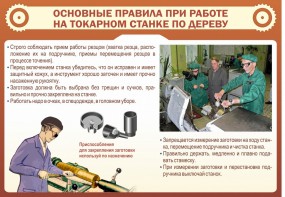Стенд "Основные правила при работе на токарном станке по дереву" - fgospostavki.ru - Москва